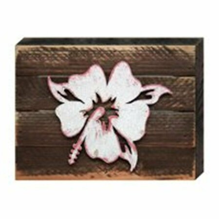 CLEAN CHOICE Hibiscus Flower Art on Board Wall Decor CL2974203